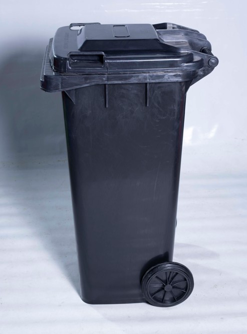 DUSTBIN 100LTR  WITH FLIP COVER - BLACK